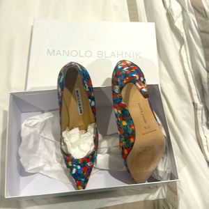 Manolo Blahnik
BB Satin 90mm Pump, Floral